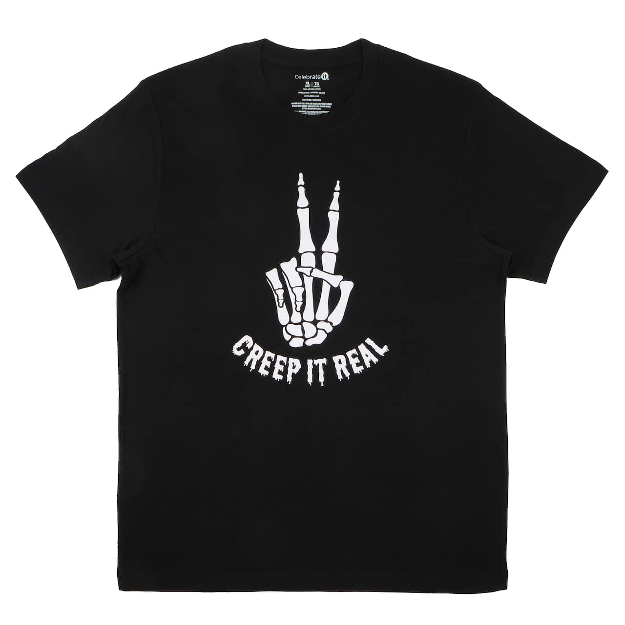 Black Creep It Real Adult Crew Neck T-Shirt by Celebrate It™